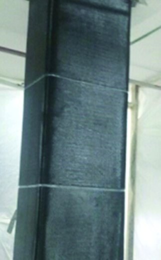 CFRP wrap providing column confinement
